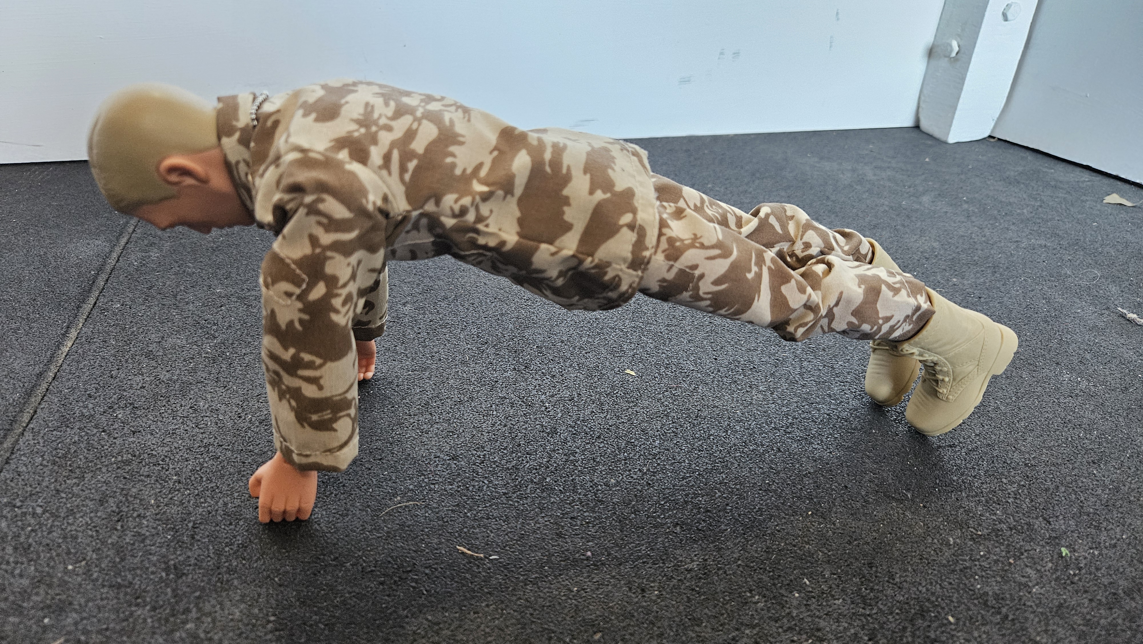 Action Man doing Plank Pose